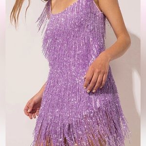 Purple fringe dress